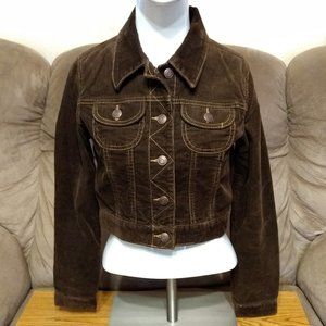 Old Navy Jacket Corduroy Brown XS Stretch Trucker